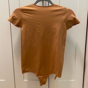 Skims Essential T-Shirt Bodysuit in Camel